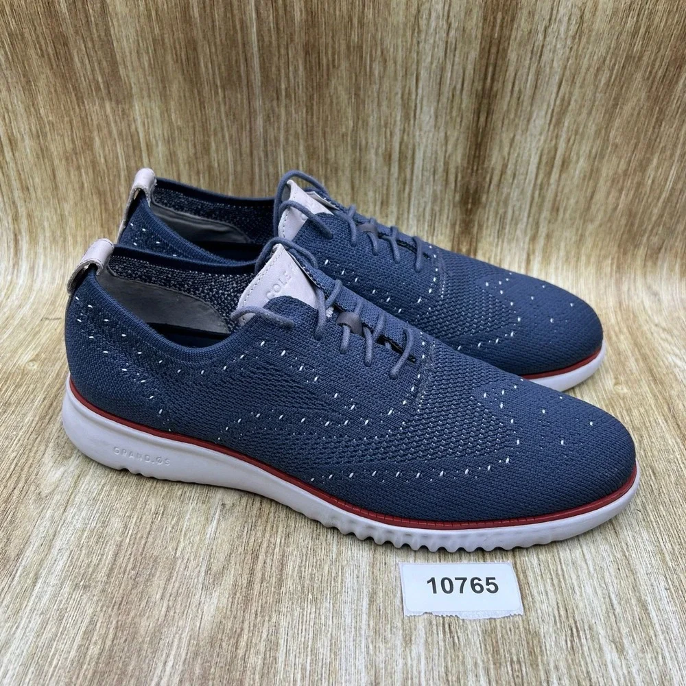 Cole Haan 2.Zerogrand Stitchlite Men's Size 10 Navy Blue Oxford Wingtip C34353
